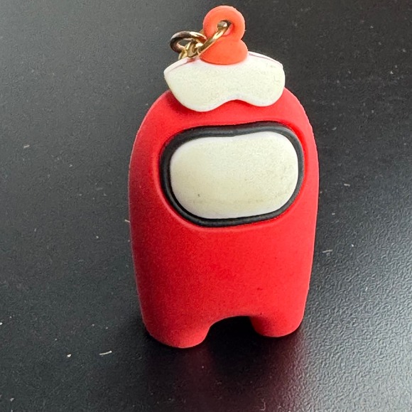 Monofine Among‎ Us Keychain 2" Red Crewmate Rubber Charm Epic Games Gaming Swag - Picture 2 of 5